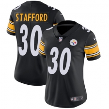 Women's Nike Pittsburgh Steelers #30 Daimion Stafford Black Team Color Vapor Untouchable Limited Player NFL Jersey