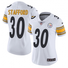 Women's Nike Pittsburgh Steelers #30 Daimion Stafford White Vapor Untouchable Elite Player NFL Jersey