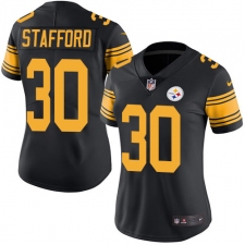 Women's Nike Pittsburgh Steelers #39 Daimion Stafford Limited Black Rush Vapor Untouchable NFL Jersey