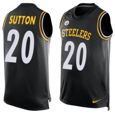Men's Nike Pittsburgh Steelers #20 Cameron Sutton Limited Black Player Name & Number Tank Top NFL Jersey