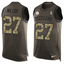 Men's Nike Pittsburgh Steelers #27 J.J. Wilcox Limited Green Salute to Service Tank Top NFL Jersey