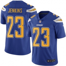 Men's Nike Los Angeles Chargers #23 Rayshawn Jenkins Limited Electric Blue Rush Vapor Untouchable NFL Jersey
