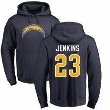 NFL Nike Los Angeles Chargers #23 Rayshawn Jenkins Navy Blue Name & Number Logo Pullover Hoodie