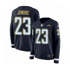 Women's Nike Los Angeles Chargers #23 Rayshawn Jenkins Limited Navy Blue Therma Long Sleeve NFL Jersey