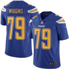 Men's Nike Los Angeles Chargers #79 Kenny Wiggins Limited Electric Blue Rush Vapor Untouchable NFL Jersey