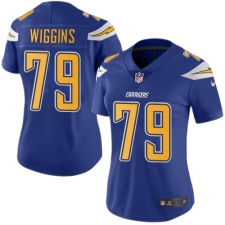 Women's Nike Los Angeles Chargers #79 Kenny Wiggins Limited Electric Blue Rush Vapor Untouchable NFL Jersey
