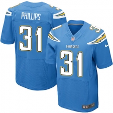 Men's Nike Los Angeles Chargers #31 Adrian Phillips Elite Electric Blue Alternate NFL Jersey