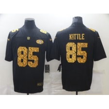 Men's San Francisco 49ers #85 George Kittle Black Nike Leopard Print Limited Jersey