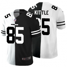 Men's San Francisco 49ers #85 George Kittle Black White Limited Split Fashion Football Jersey