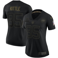Women's San Francisco 49ers #85 George Kittle Black 2020 Salute To Service Limited Jersey