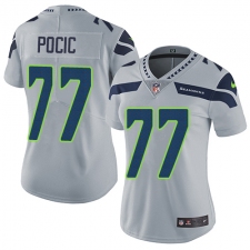 Women's Nike Seattle Seahawks #77 Ethan Pocic Grey Alternate Vapor Untouchable Elite Player NFL Jersey