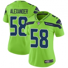 Women's Nike Seattle Seahawks #58 D.J. Alexander Limited Green Rush Vapor Untouchable NFL Jersey
