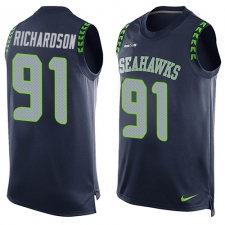 Men's Nike Seattle Seahawks #91 Sheldon Richardson Limited Steel Blue Player Name & Number Tank Top NFL Jersey