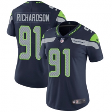Women's Nike Seattle Seahawks #91 Sheldon Richardson Navy Blue Team Color Vapor Untouchable Elite Player NFL Jersey