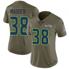 Women's Nike Seattle Seahawks #38 Tre Madden Limited Olive 2017 Salute to Service NFL Jersey