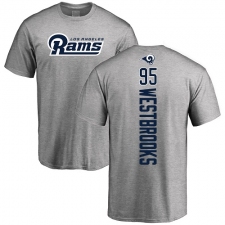 NFL Nike Los Angeles Rams #95 Ethan Westbrooks Ash Backer T-Shirt