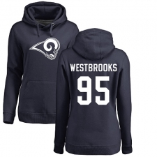 NFL Women's Nike Los Angeles Rams #95 Ethan Westbrooks Navy Blue Name & Number Logo Pullover Hoodie