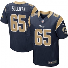 Men's Nike Los Angeles Rams #65 John Sullivan Navy Blue Team Color Vapor Untouchable Elite Player NFL Jersey