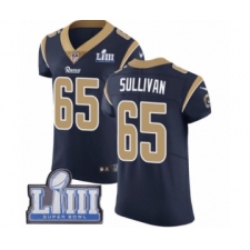 Men's Nike Los Angeles Rams #65 John Sullivan Navy Blue Team Color Vapor Untouchable Elite Player Super Bowl LIII Bound NFL Jersey
