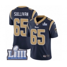 Men's Nike Los Angeles Rams #65 John Sullivan Navy Blue Team Color Vapor Untouchable Limited Player Super Bowl LIII Bound NFL Jersey