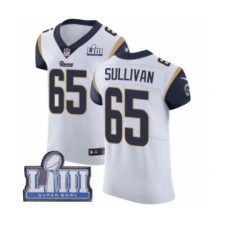 Men's Nike Los Angeles Rams #65 John Sullivan White Vapor Untouchable Elite Player Super Bowl LIII Bound NFL Jersey