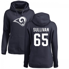 NFL Women's Nike Los Angeles Rams #65 John Sullivan Navy Blue Name & Number Logo Pullover Hoodie