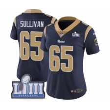 Women's Nike Los Angeles Rams #65 John Sullivan Navy Blue Team Color Vapor Untouchable Limited Player Super Bowl LIII Bound NFL Jersey