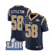 Men's Nike Los Angeles Rams #58 Cory Littleton Navy Blue Team Color Vapor Untouchable Limited Player Super Bowl LIII Bound NFL Jersey