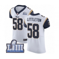 Men's Nike Los Angeles Rams #58 Cory Littleton White Vapor Untouchable Elite Player Super Bowl LIII Bound NFL Jersey