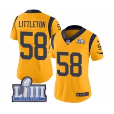Women's Nike Los Angeles Rams #58 Cory Littleton Limited Gold Rush Vapor Untouchable Super Bowl LIII Bound NFL Jersey