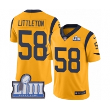 Youth Nike Los Angeles Rams #58 Cory Littleton Limited Gold Rush Vapor Untouchable Super Bowl LIII Bound NFL Jersey