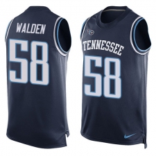 Men's Nike Tennessee Titans #58 Erik Walden Limited Navy Blue Player Name & Number Tank Top NFL Jersey