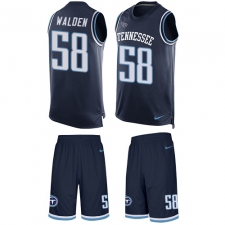 Men's Nike Tennessee Titans #58 Erik Walden Limited Navy Blue Tank Top Suit NFL Jersey