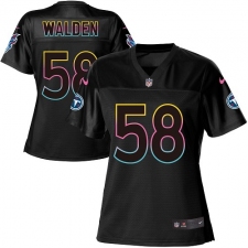 Women's Nike Tennessee Titans #58 Erik Walden Game Black Fashion NFL Jersey