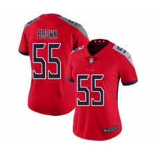 Women's Tennessee Titans #55 Jayon Brown Limited Red Inverted Legend Football Jersey