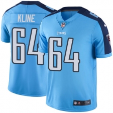 Men's Nike Tennessee Titans #64 Josh Kline Elite Light Blue Rush Vapor Untouchable NFL Jersey