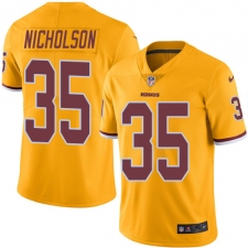 Men's Nike Washington Redskins #34 Montae Nicholson Elite Gold Rush Vapor Untouchable NFL Jersey