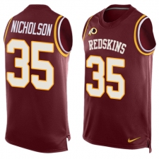 Men's Nike Washington Redskins #35 Montae Nicholson Limited Red Player Name & Number Tank Top NFL Jersey