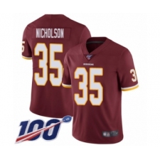 Men's Washington Redskins #35 Montae Nicholson Burgundy Red Team Color Vapor Untouchable Limited Player 100th Season Football Jersey