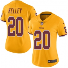 Women's Nike Washington Redskins #20 Rob Kelley Limited Gold Rush Vapor Untouchable NFL Jersey