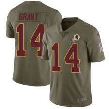 Youth Nike Washington Redskins #14 Ryan Grant Limited Olive 2017 Salute to Service NFL Jersey