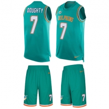 Men's Nike Miami Dolphins #7 Brandon Doughty Limited Aqua Green Tank Top Suit NFL Jersey