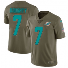 Men's Nike Miami Dolphins #7 Brandon Doughty Limited Olive 2017 Salute to Service NFL Jersey