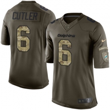 Men's Nike Miami Dolphins #6 Jay Cutler Elite Green Salute to Service NFL Jersey