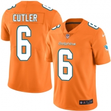 Men's Nike Miami Dolphins #6 Jay Cutler Elite Orange Rush Vapor Untouchable NFL Jersey