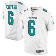 Men's Nike Miami Dolphins #6 Jay Cutler Elite White NFL Jersey
