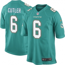 Men's Nike Miami Dolphins #6 Jay Cutler Game Aqua Green Team Color NFL Jersey