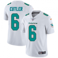 Men's Nike Miami Dolphins #6 Jay Cutler White Vapor Untouchable Limited Player NFL Jersey