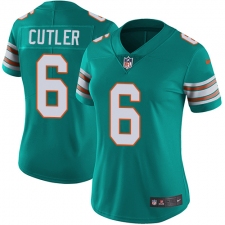 Women's Nike Miami Dolphins #6 Jay Cutler Aqua Green Alternate Vapor Untouchable Elite Player NFL Jersey