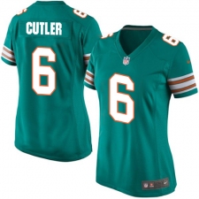 Women's Nike Miami Dolphins #6 Jay Cutler Game Aqua Green Alternate NFL Jersey